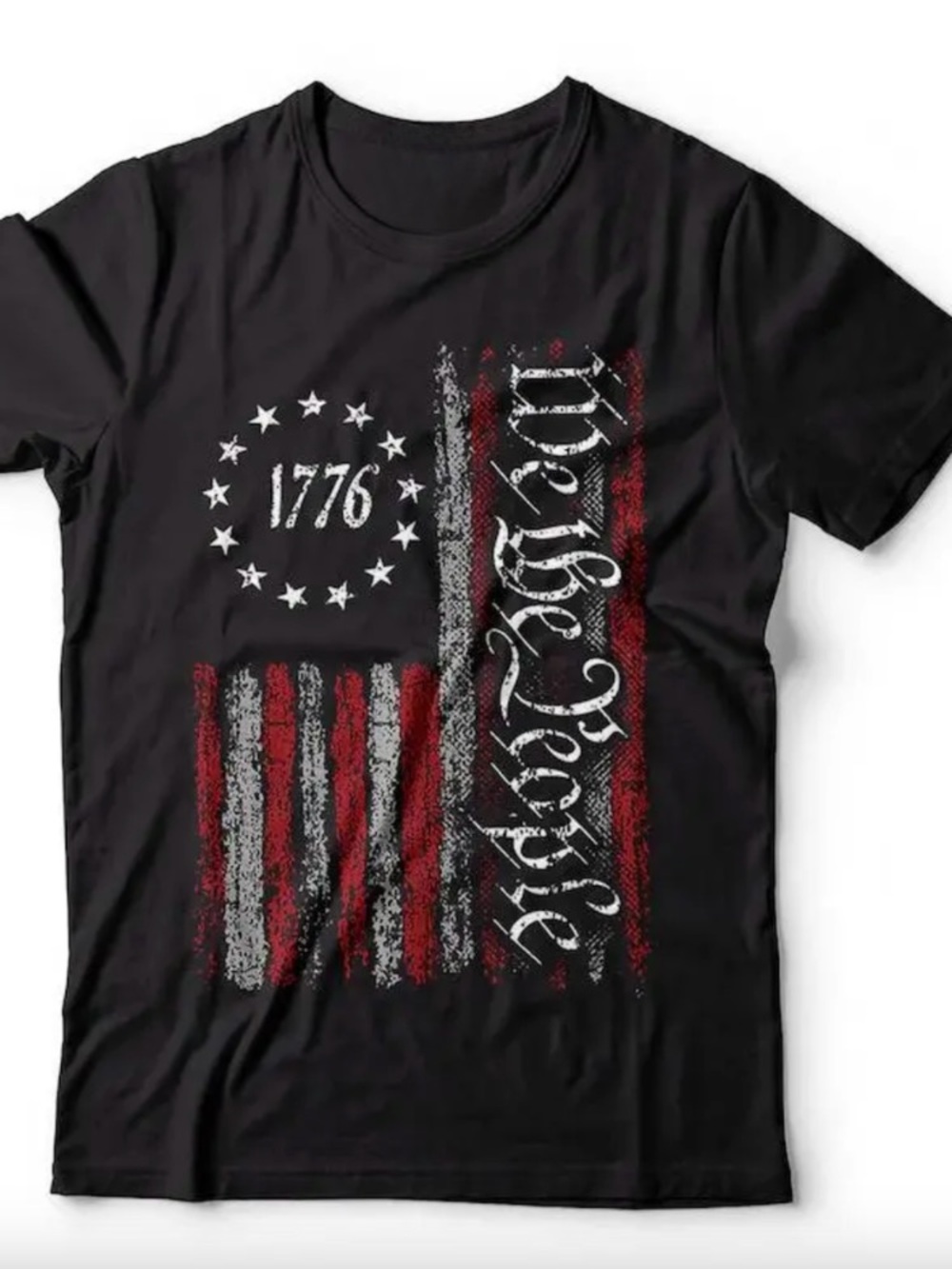 Gildan Black Short Sleeve 'We the People' 1776 Graphic Tee